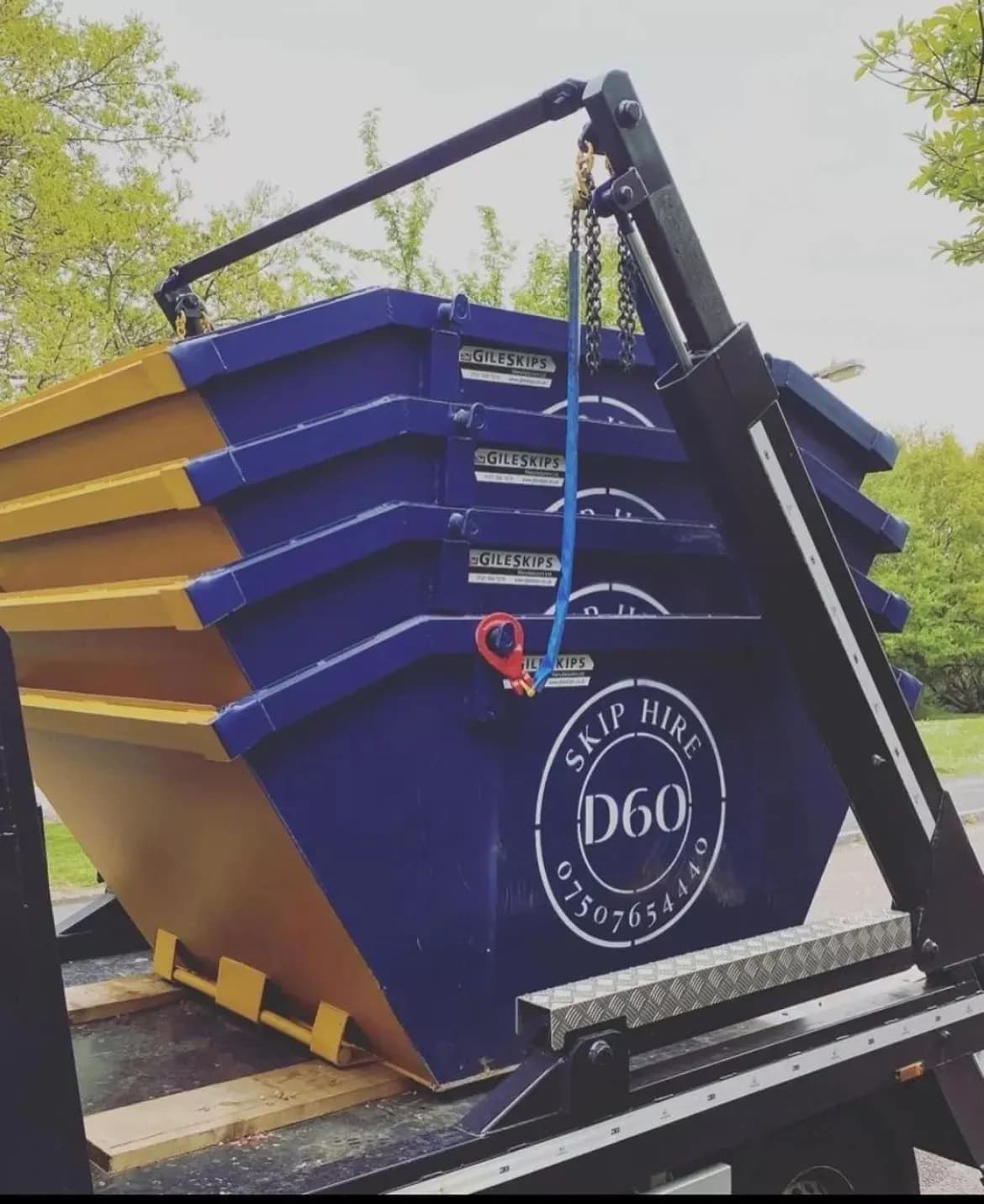 Stacked skips ready for delivery